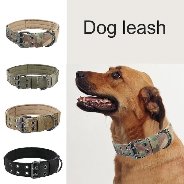 Reflekterende hundehalsbånd Taktisk hundehalsbånd Tungt hundehalsbåndkontrollhåndtak og metalllås (grønn)