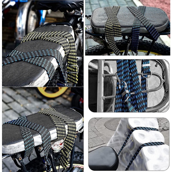 Bungee-snören med krokar Kraftiga elastiska bagageremmar Rem Presenningsfästen Gummi Nylon för cykellastbilar Trailer och camping4st