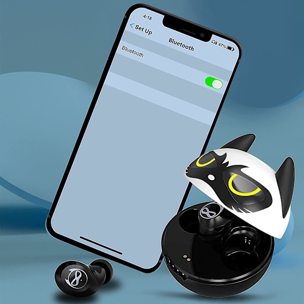 Trådlösa öronsnäckor,tws trådlösa öronsnäckor med dubbla mikrofoner för Iphone och Android