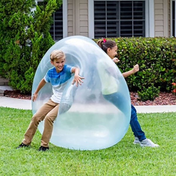 Bobleball leketøy for voksne barn, oppblåsbar vannball moro sommer strandhageball myk gummiball utendørs spillgave（120cm，blå）