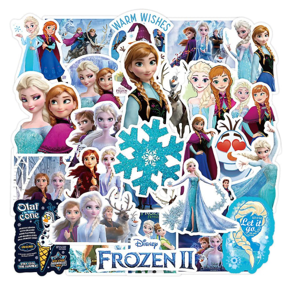 50st Frozen klistermärken Cartoon vattentäta klistermärken Dekaler för vattenkopp telefondekor