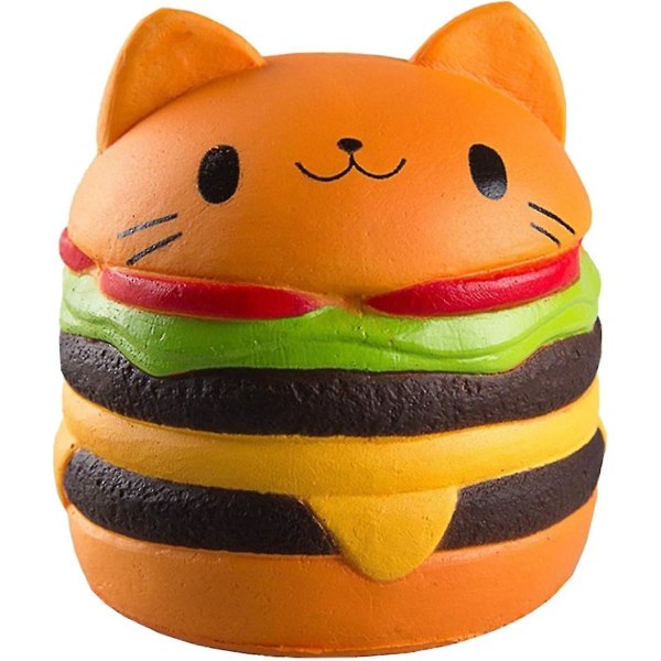 (Katteburger) Langsomt stigende squishy legetøj, Jumbo Squishies Pack Prime Langsomt stigende duftende Squishies Squeeze bløde legetøj Stressaflastningsgaver til børn og A