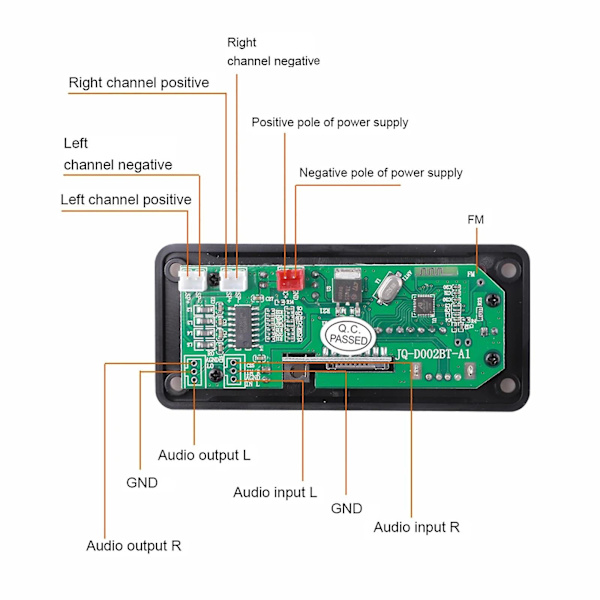 Bluetooth 5.0 MP3 WMA Dekoderkort 50W Förstärkare 12V DIY Musikspelare Högtalare Bilstereo FM USB Inspelning Handsfree Samtal