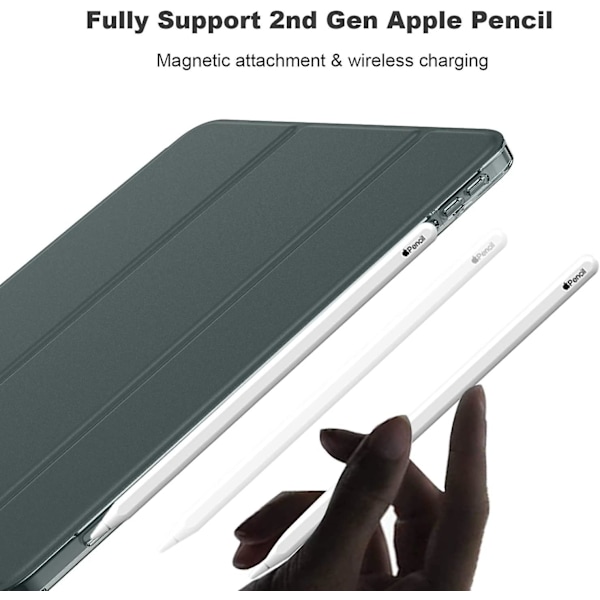 Ipad Air 4 Fodral 2020 - Ipad Air 4:e Generationens Fodral 10,9 Tum Lättviktigt Slimmat Skydd med Genomskinlig Frostad Hård Baksida [Stöd för Touch ID] (Rymdgrå)