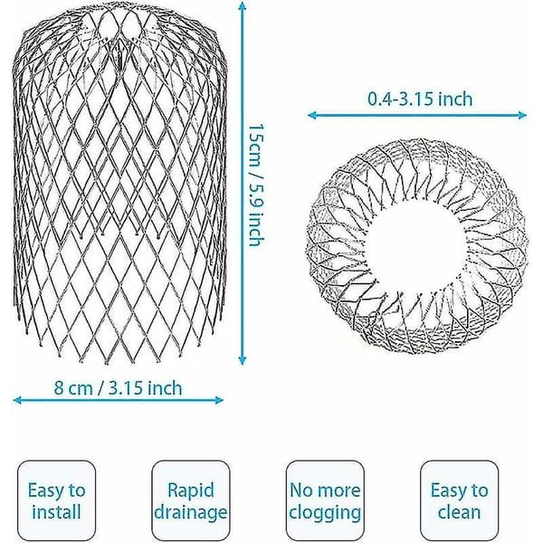 Fleksibelt aluminiums tagrender diameter 8 cm gitternet stop blad crapaudine si, bladgitter tagrenderdæksel til beskyttelse af tagrender mod blade tag