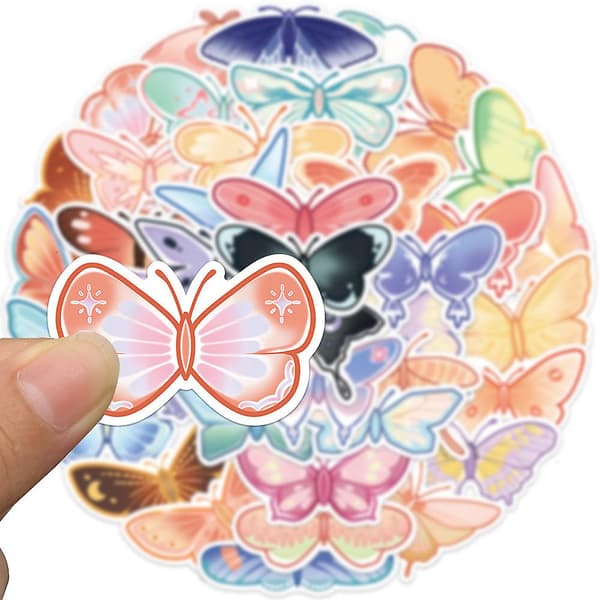 WABJTAM40pcs Søde farvede sommerfugl Dekoration Stickers