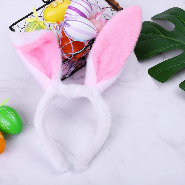 WABJTAM2 Pack Bunny Headband Ears Hiusnauhat Pehmo vaaleanpunainen