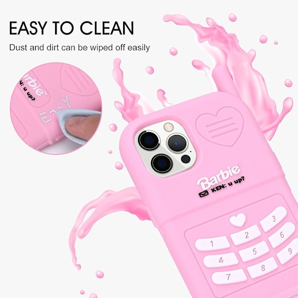 Rosa Silikonfodral Kompatibelt Med Iphone 11 Pro 5.8 tum, 3D Söt Rosa Retro Telefonfodral, Mjukt Skyddande Omslag För Kvinnor Flickor