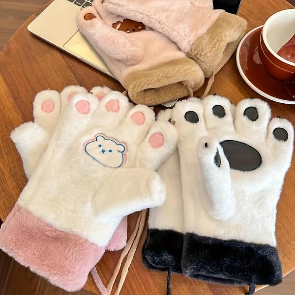 Søde bjørnehanske handsker til piger at holde varmen om vinteren.