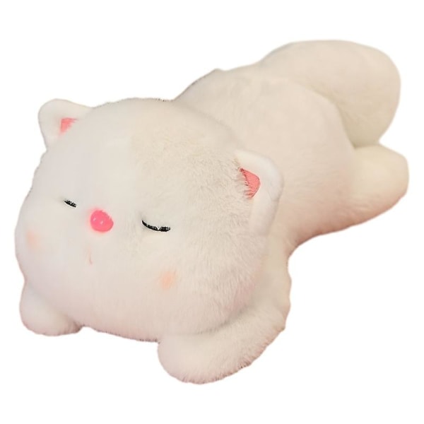 Söpö makaava kissasohva tyyny Pehmo nukke Rag nukketyyny Lasten rauhoittava kissanukke (valkoinen)