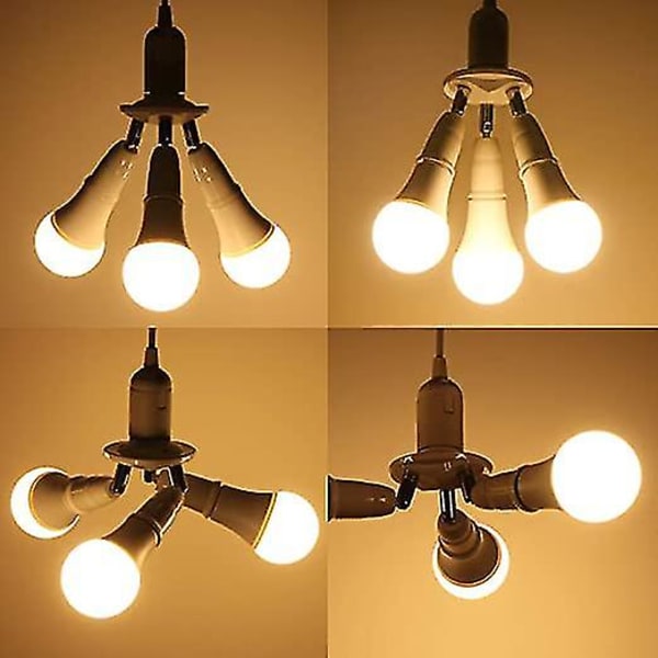Trippel E27-sokkel for LED-lyspære til å skru, 360 justerbar, 85-265v, 3 E27-adapter for taklyspæreholder, justerbar E27-sokkelforlengelse