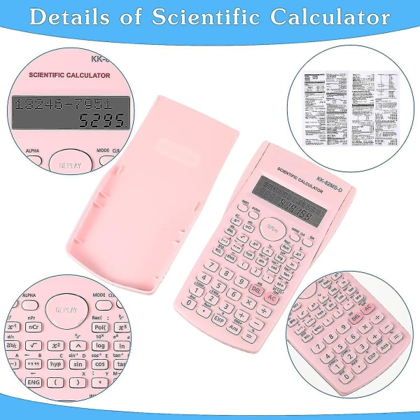 Scientific bærbare kalkulatorer sett med 2 funksjonell teknisk vitenskapelig kalkulator med flere moduser graffunksjon egnet for skolevirksomhet