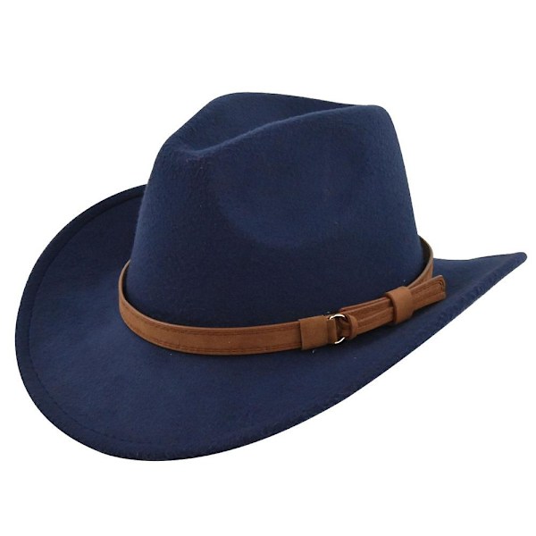 Klassisk Cowboyhatt Retro Jazzhatt Nationell Stil Ull Topphatt Mässing Filt Hatt Retro Imitation Fårhatt Cowboyhatt