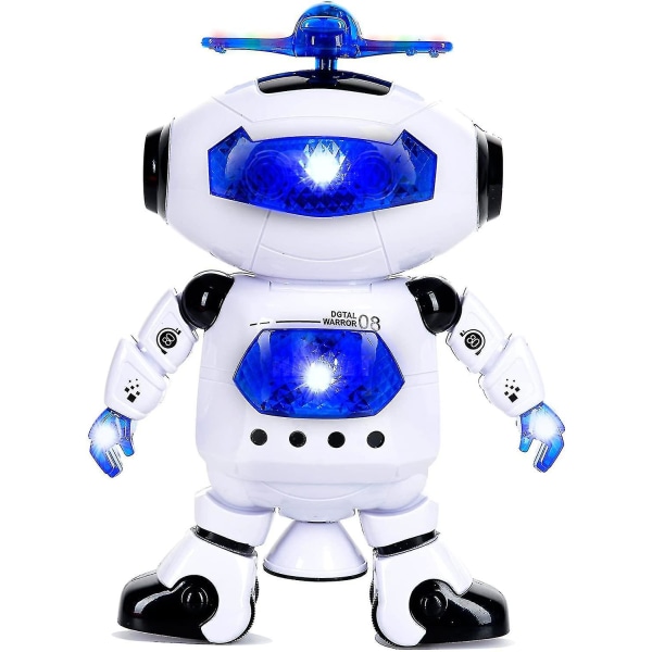 Gående dansende robotleker for barn - 360 kroppssnurrende robotleketøy med LED-lys som blinker og musikk Smart interaktiv elektronisk sang 1 stk.