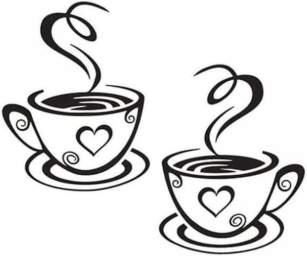 Kaffekopp Design Väggdekaler Hem Dekaler Kök Restaurang Dekoration