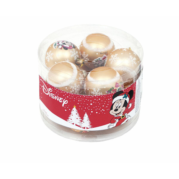Julgranskula Minnie Mouse Lucky Golden 10-pack Plast (Ø 6 cm)