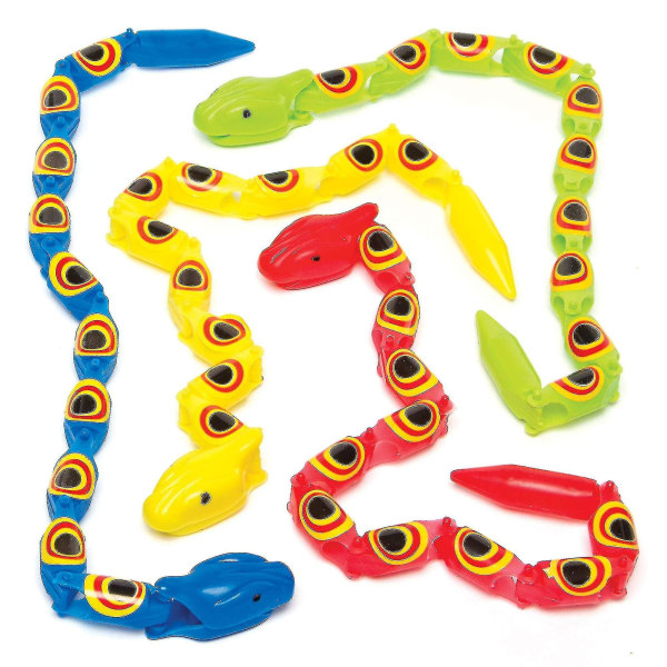 Jointed Wiggly Snakes Perfekte gaver for barn å leke med (pakke med 8)