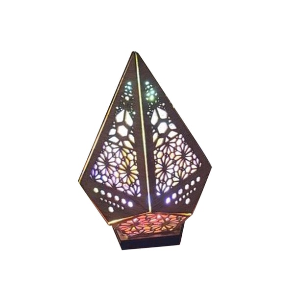 Romanttinen Star Floor Light Creative puinen värikäs 3D projektio ontto lamppu