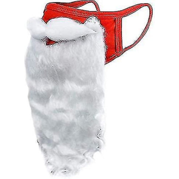 Med et sæt julemandsoverskægsmaskekostume, juledekorationsmaske