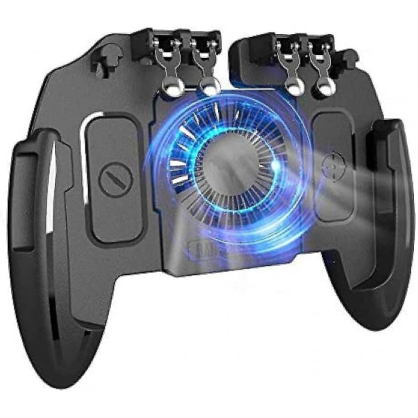 [den seneste version] Mobile Game Controller 4 Trigger med 4000 mah Power Bank køleventilator til Pubg/call Of Duty/fotnite [6 Finger Operation] L1r1 L2r2