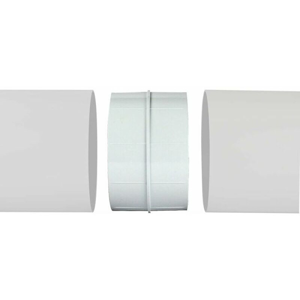 100 mm Tilbagevendende Rørforbindelse PVC hvidt rundt gitter,