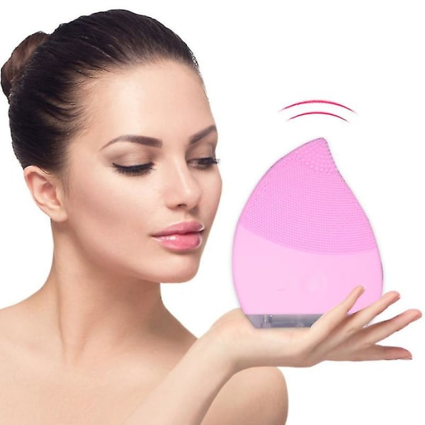 Silikon ansiktsrens Elektrisk ansiktsvask Ansiktsrens Artifact Ansiktsrens Elektrisk ansiktsvask børste（rosa）