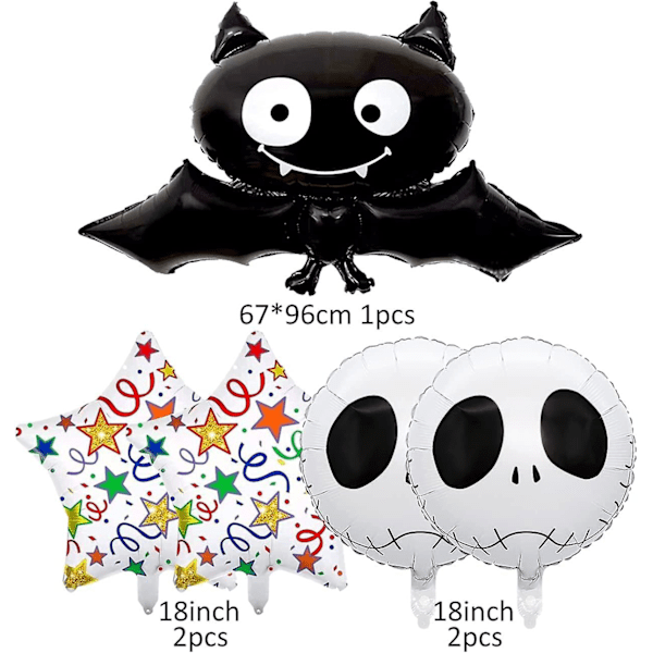 5-pack Halloween Ballongdekorationssats, Glad Halloween Ballong, Pumpa Spindel Girlander