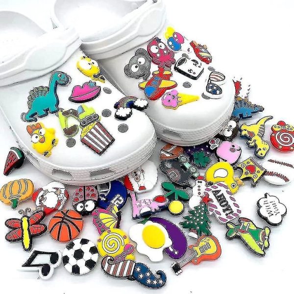 Lof Of 30 50 100pc Random Shoe Charms For Clog Sko Dekorationer Armbånd Armbånd Party Favors