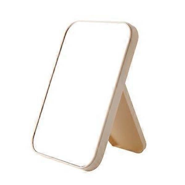 Högdefinitionsvikbar smink spegel, bärbar, smink spegel kvadratisk, sovsal studenter skrivbord liten spegel.-Stor (20*14cm)-off-gul