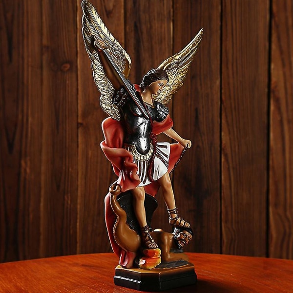 Suojelusenkelihahmo patsas Ornamentti Uskonnollinen taide Hartsi Ornamentti kotihyllylle Enkeli Voita paholainen