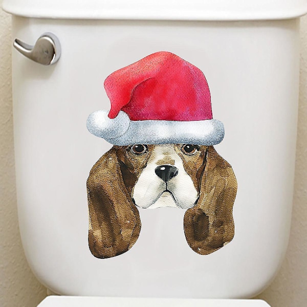 1 st julhatt söt valp hund väggdekal festival jul sovrum heminredning dekal-30cm*30cm
