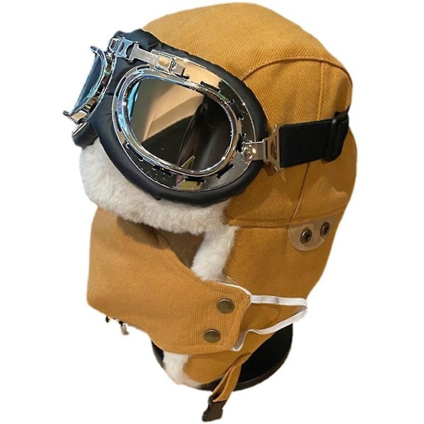 Talvihattu Pidä lämpimänä Unisex Winter Trapper Aviator Trooper Earflap hiihtohattu (keltainen)