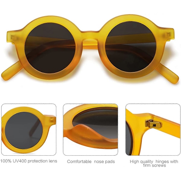 Söta Runda Polariserande Solglasögon för Barn Flickor Pojkar UV400 Skydd De Sol Gafas Strand Semester