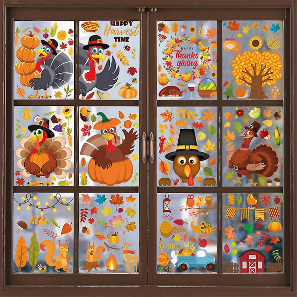 Thanksgiving-dekorasjoner Høstvindusklynger - Høstdekor for søte dyr