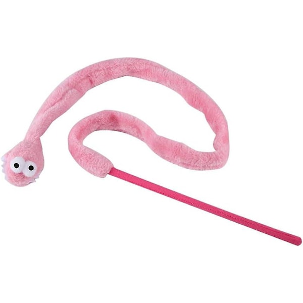 Kattretande leksak, trollspön interaktiva katt leksaker ormform rolig katt kattunge husdjur leksak rolig tränare leksak (rosa)（Rosa）