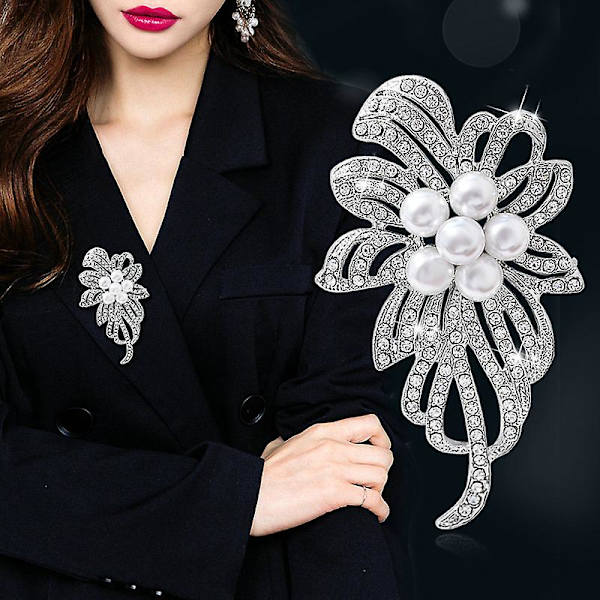 WABJTAM Brosch Bukett Tillbehör Kläder Dam Affärs Rhinestone Brosch Brosch Blom Broscher för Kvinnor