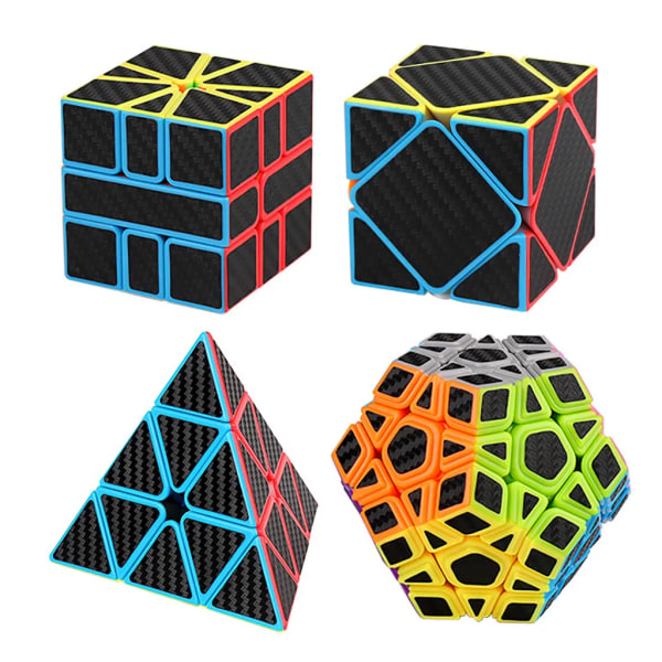 4 st Rubiks kub-barn tonåringar vuxna-kolfiberleksaker