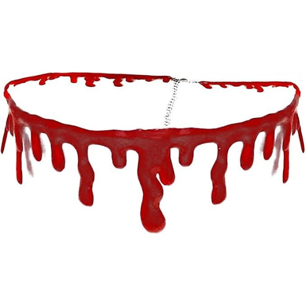 Ghyt dryppende blod Halloween fest choker halskæde Vampyr kostume tilbehør