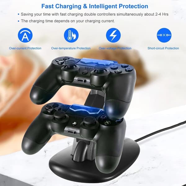 Ladestasjon Micro USB-laderstativ for PS4/slim/pro Gamepad-kontrollerhåndtak Ladestasjon