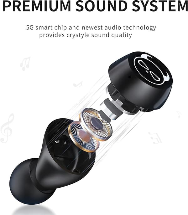 Bluetooth-ørepropper, trådløse ørepropper med ladeetui IPX5 vanntett bluetooth-headset