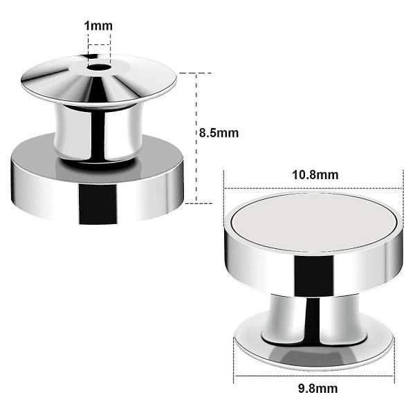 20 stk magnetiske nålrygger for emaljenåler, sølv låsepinne klipslås, flotte nålesamlere G
