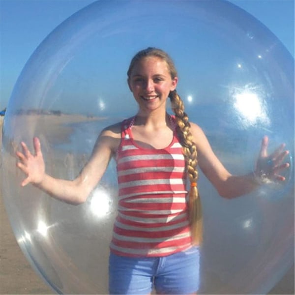 Bobleboldlegetøj til voksne børn, oppustelig vandbold sjov sommer strandhavebold blød gummibold udendørs spilgave（120 cm，blå）