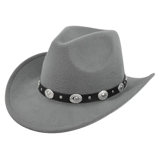 Klassinen cowboy-hattu Retro Jazz Hat Etninen villahuippulakki Huopahattu Retro Faux Sheep Hat Cowboy Hat