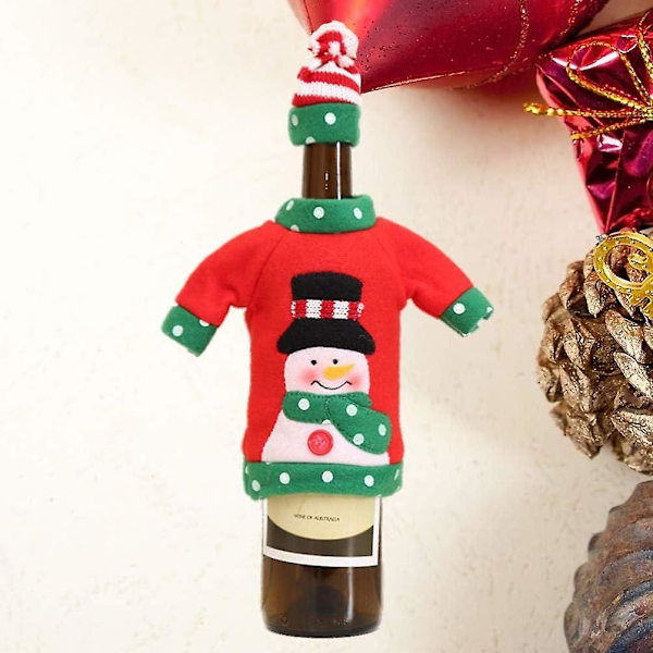Julvinflaskeöverdrag, Presentpåsar för Julen, Vinflaska, Festkläder, Juldekoration, 3-pack