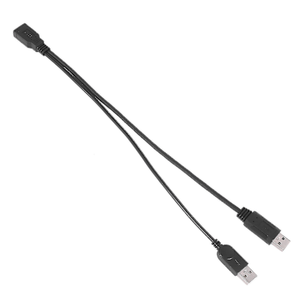 Svart USB 3.0 hona till dubbla USB hane Y-kabel för 2,5 tums hårddisk