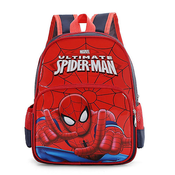 Spiderman Ryggsekk Barn Gutter Jenter Ryggsekk Reise Skoleveske Skuldervesker Med Side Nettlommer Og Front Glidelåslomme Gaver（Rød）