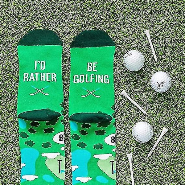 Jeg vil heller spille golf - morsomme sokker Nyhetsgaver for menn, kvinner og tenåringer