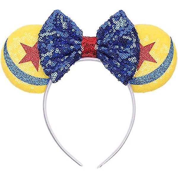 WABJTAM Mouse Ear Bow -pääpanta, Glitter Party Princess -koristeellinen cosplay-asu tytöille ja naisille