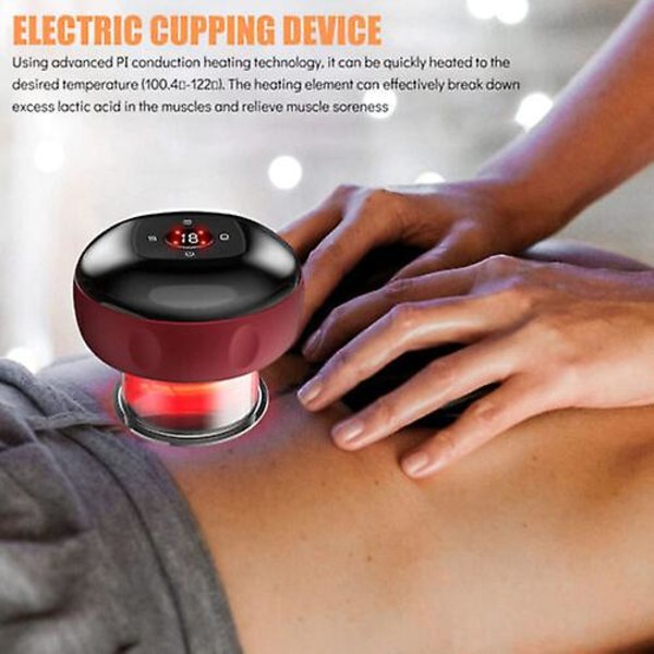 Justerbar Elektrisk Koppingterapi Massageapparat Usb Smart Guasha Skrabemaskine（Rød）