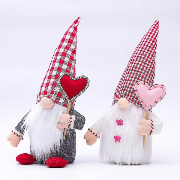 1 stk Mors Dag Gnome Hjerte Ansigtsløs Plys Dukke Elf Dværg Dukke Ornament Dekoration Gave Til Mor Hjem Style2